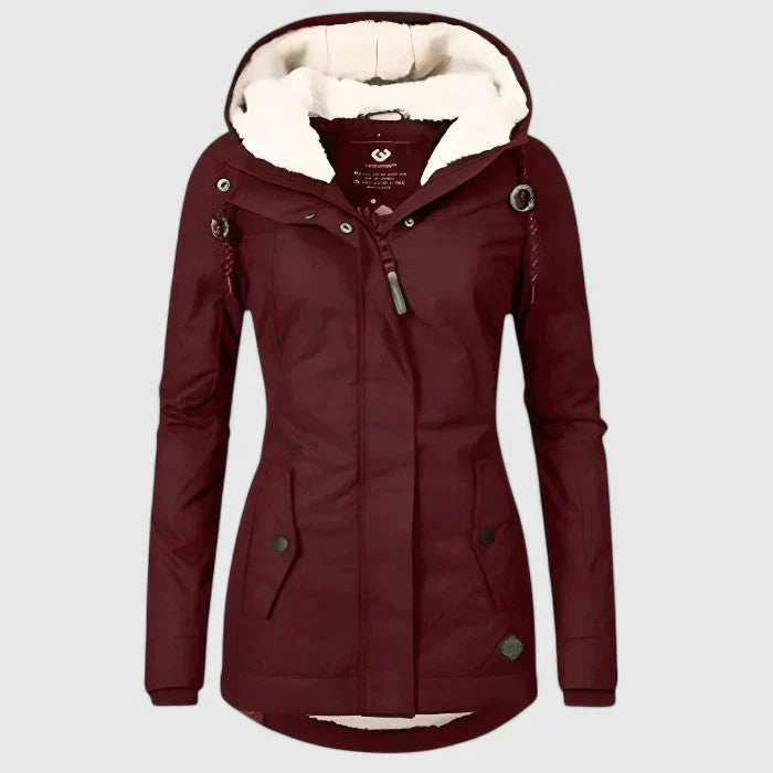 Women's Waterproof Hooded Jacket – Longline, Soft Lined