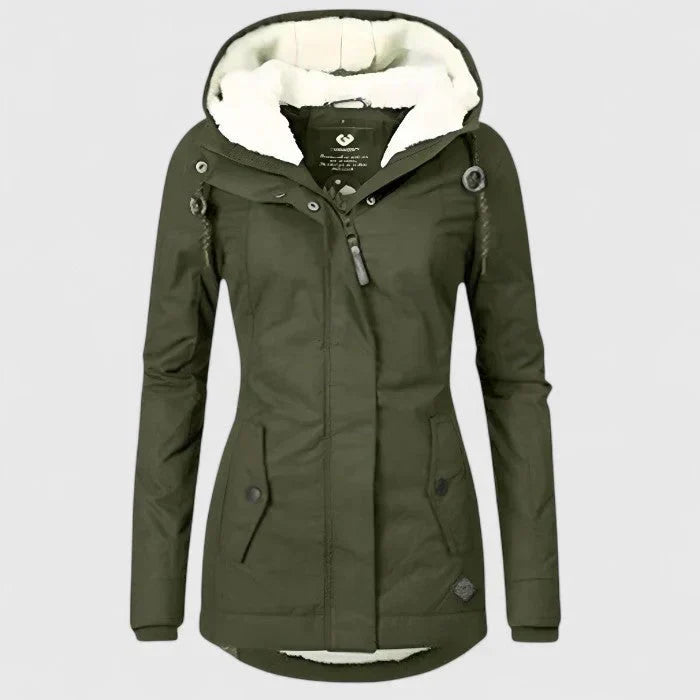 Women's Waterproof Hooded Jacket – Longline, Soft Lined