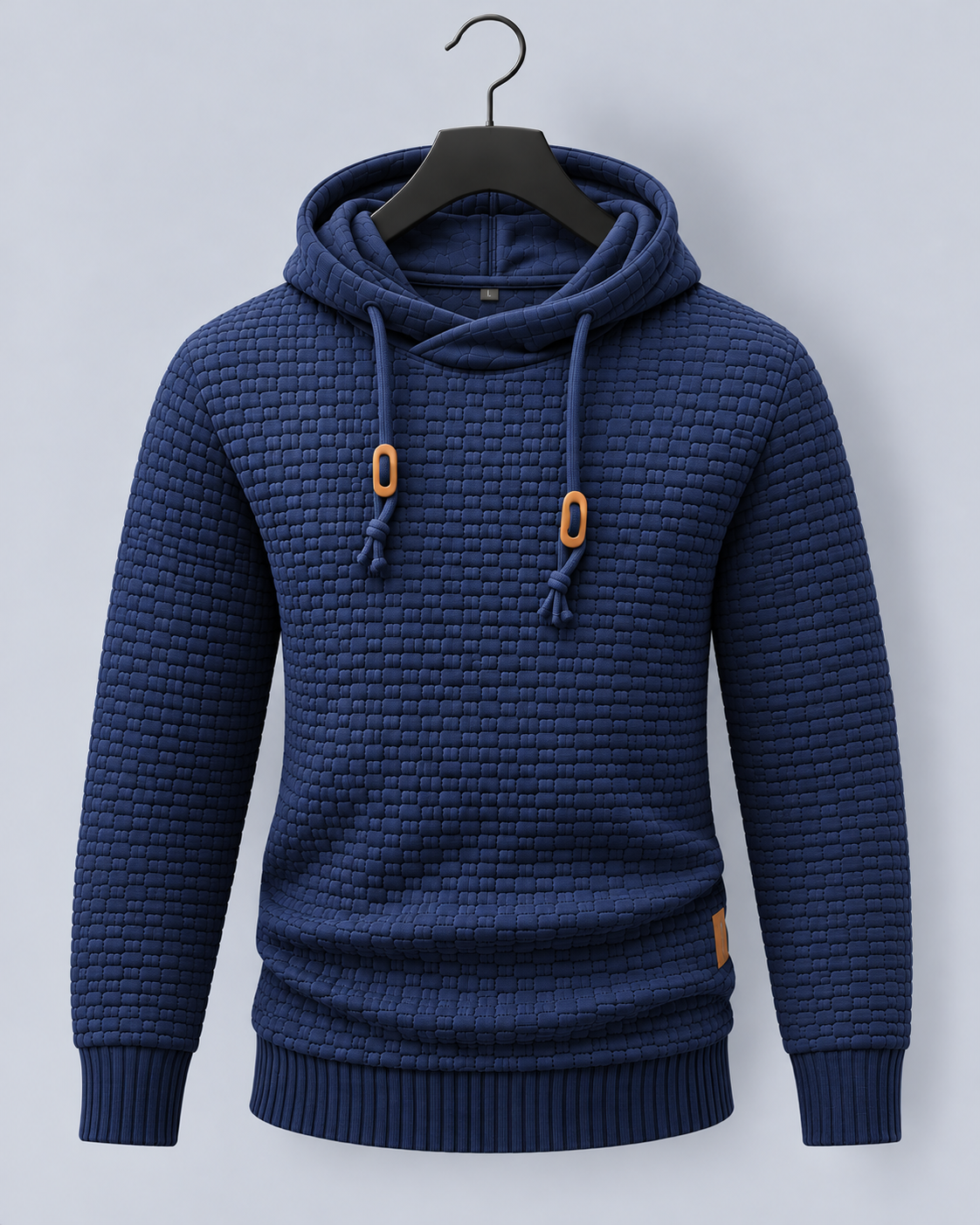 Men's Textured Hoodie with Drawstring Hood