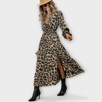 Stylish Dress With Leopard Print