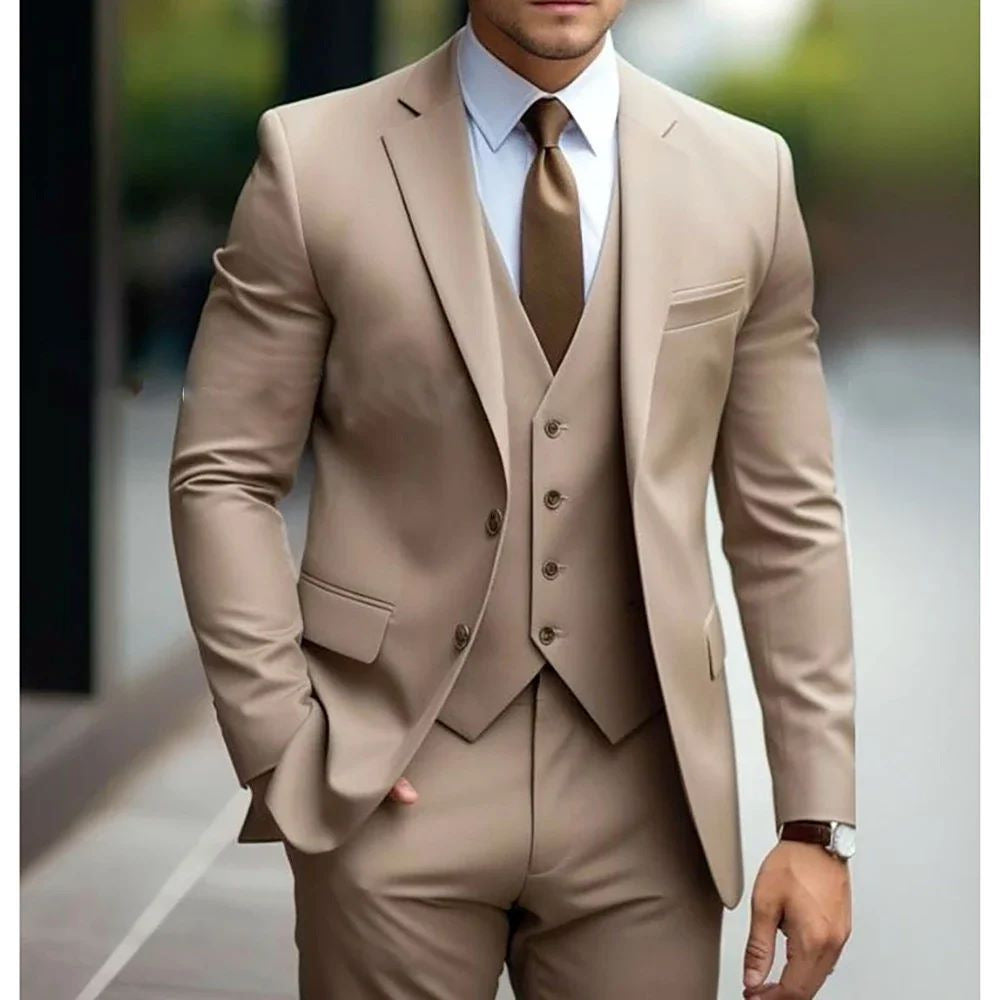 Men's Three Piece Suit – Single Button Blazer, Slim Fit