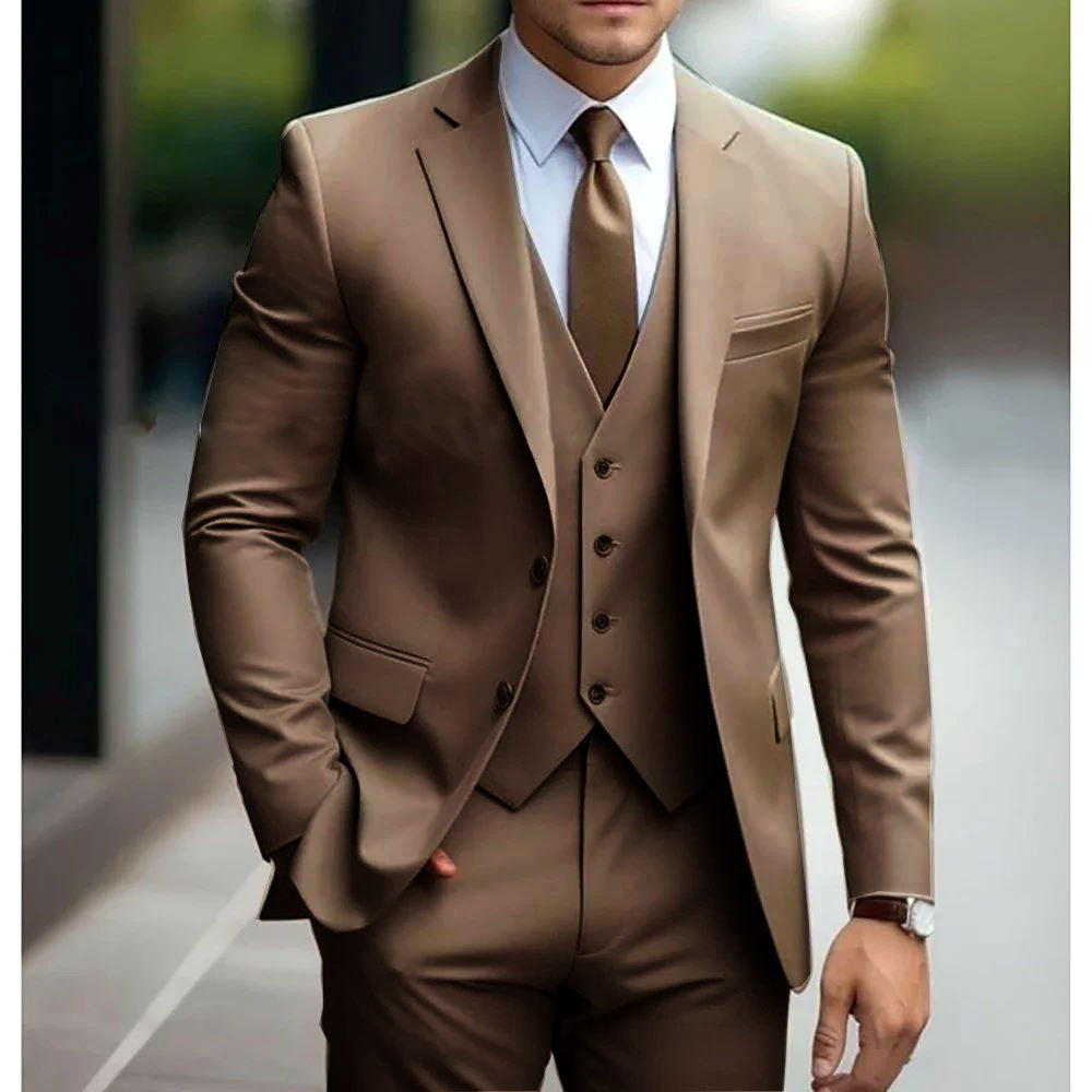 Men's Three Piece Suit – Single Button Blazer, Slim Fit