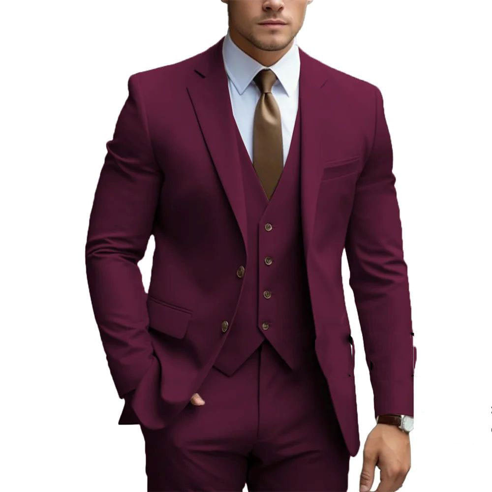 Men's Three Piece Suit – Single Button Blazer, Slim Fit