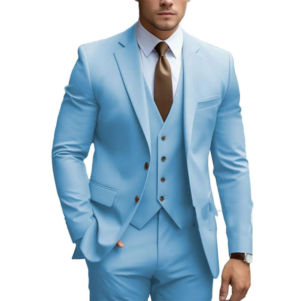 Men's Three Piece Suit – Single Button Blazer, Slim Fit