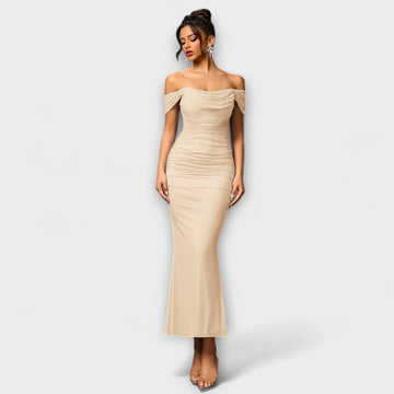 Off-Shoulder Ruched Bodycon Dress