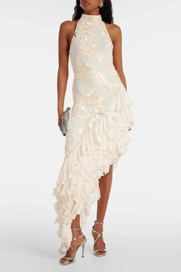 Maxi Dress With Floral AppliquéS