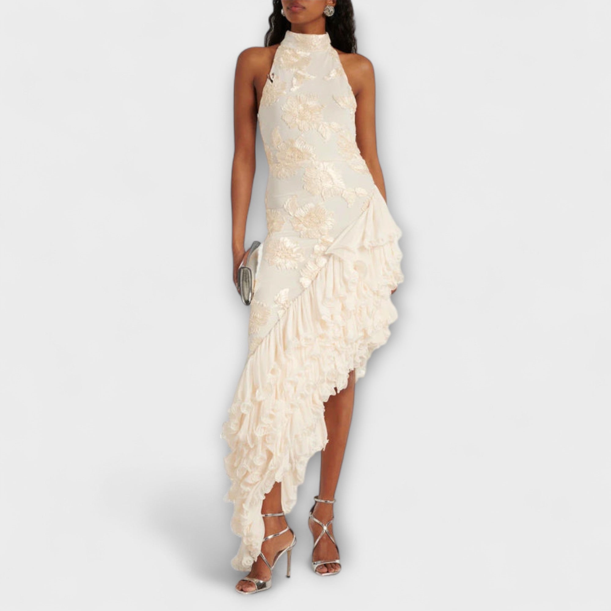 Maxi Dress With Floral AppliquéS