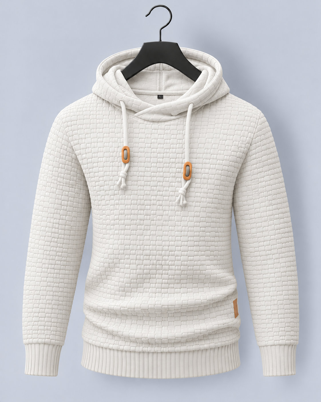 Men's Textured Hoodie with Drawstring Hood