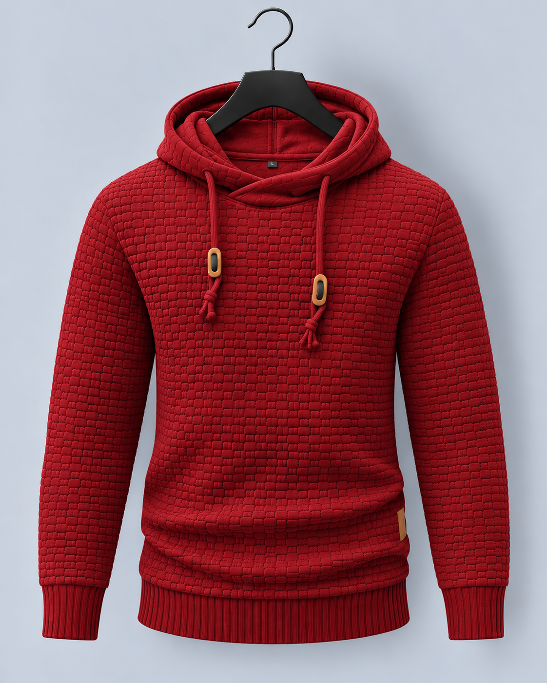 Men's Textured Hoodie with Drawstring Hood