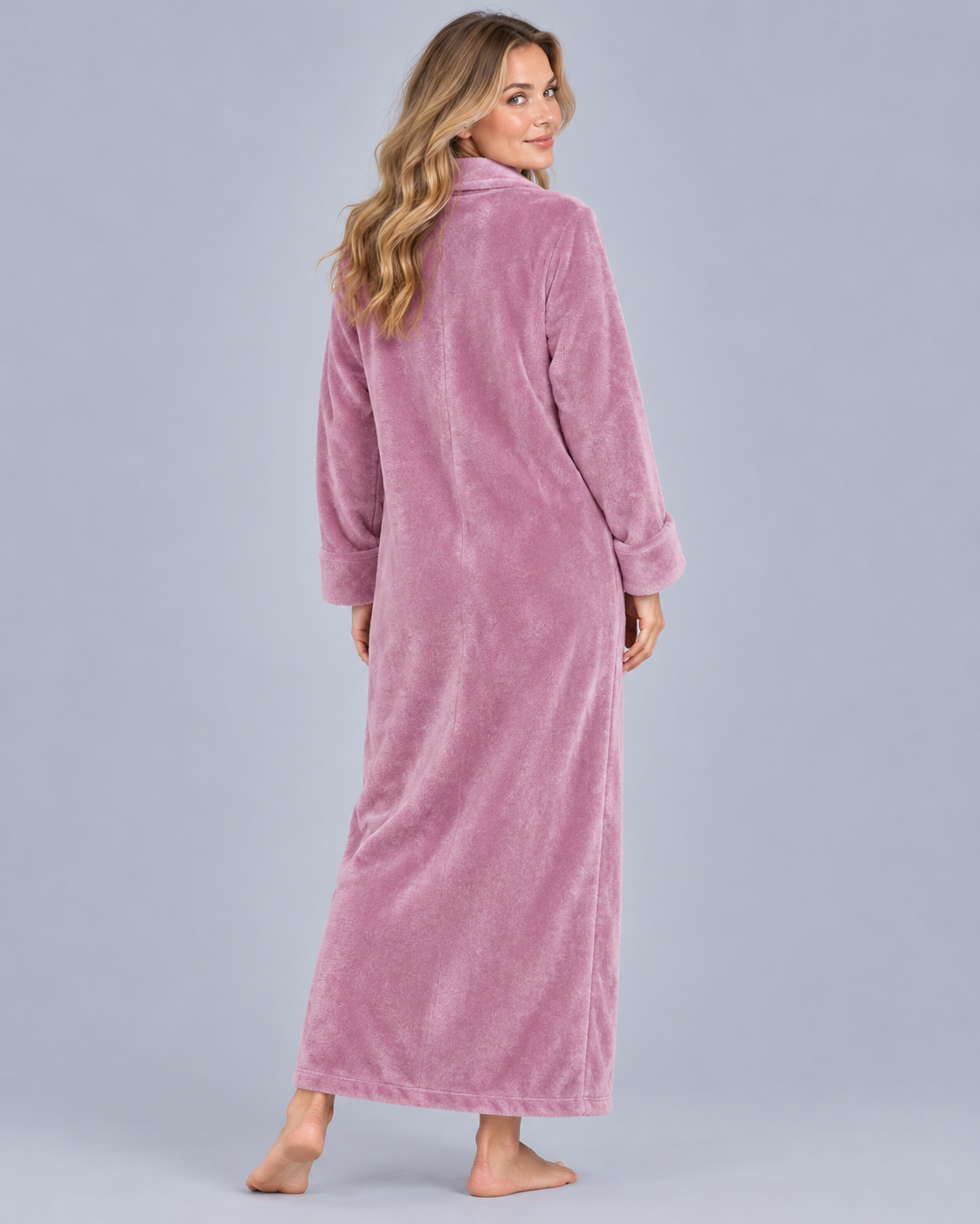 Women's Fleece Zip Up Dressing Gown