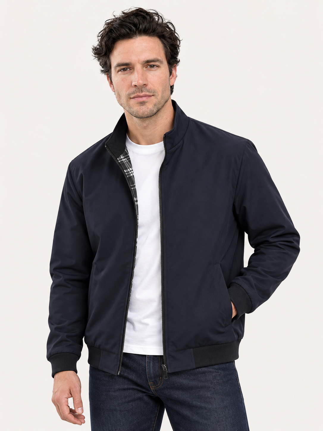 Men's Harrington Jacket – Check Lining, Regular Fit