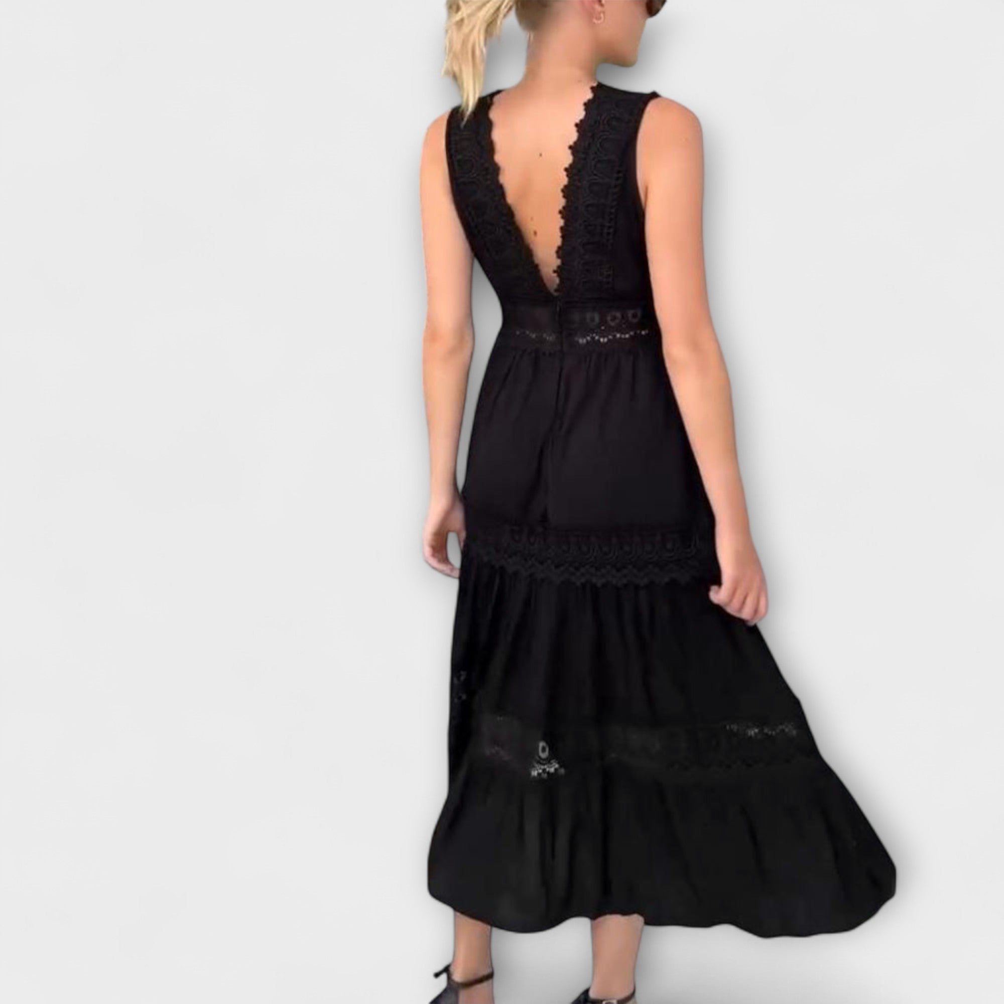 Elegant V-Neck Lace Dress