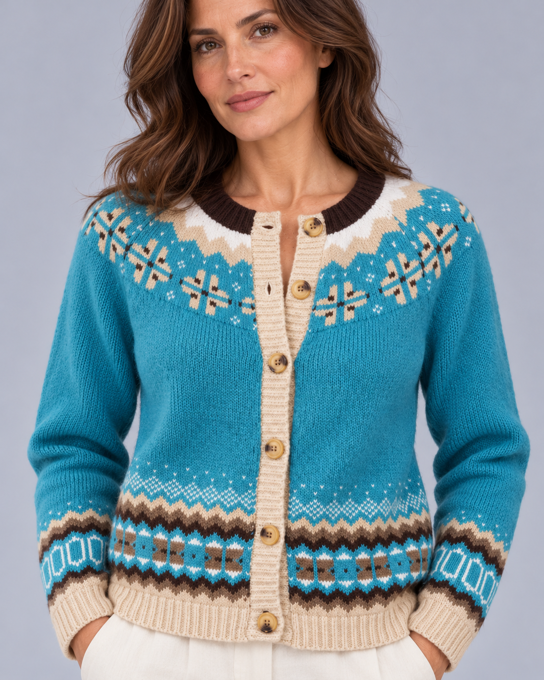 Women's Fair Isle Button Up Cardigan