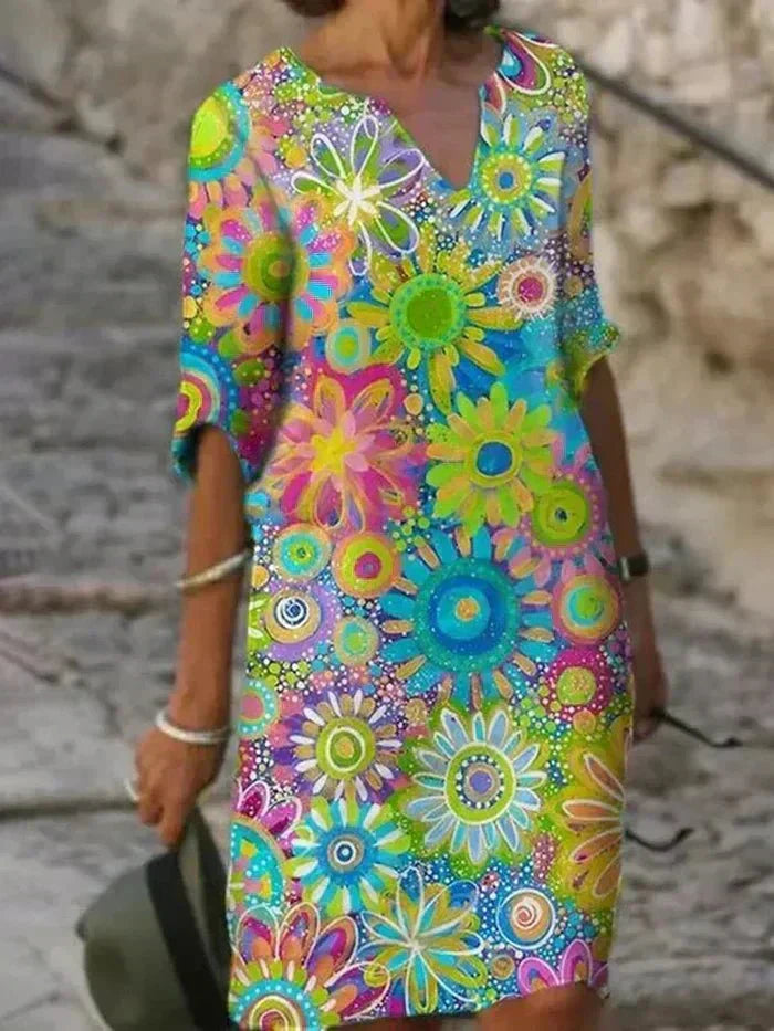 Vibrant Floral Midi Dress