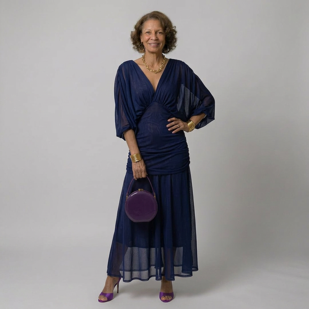 Women Pink Purple Floral Print V Neck Maxi Dress