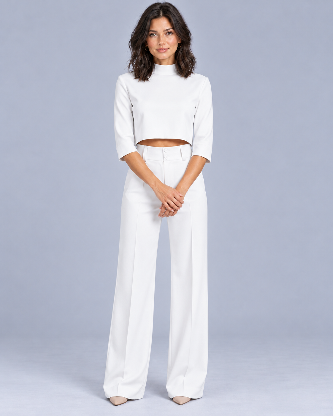 Women's Co-Ord Set with Wide Leg Trousers