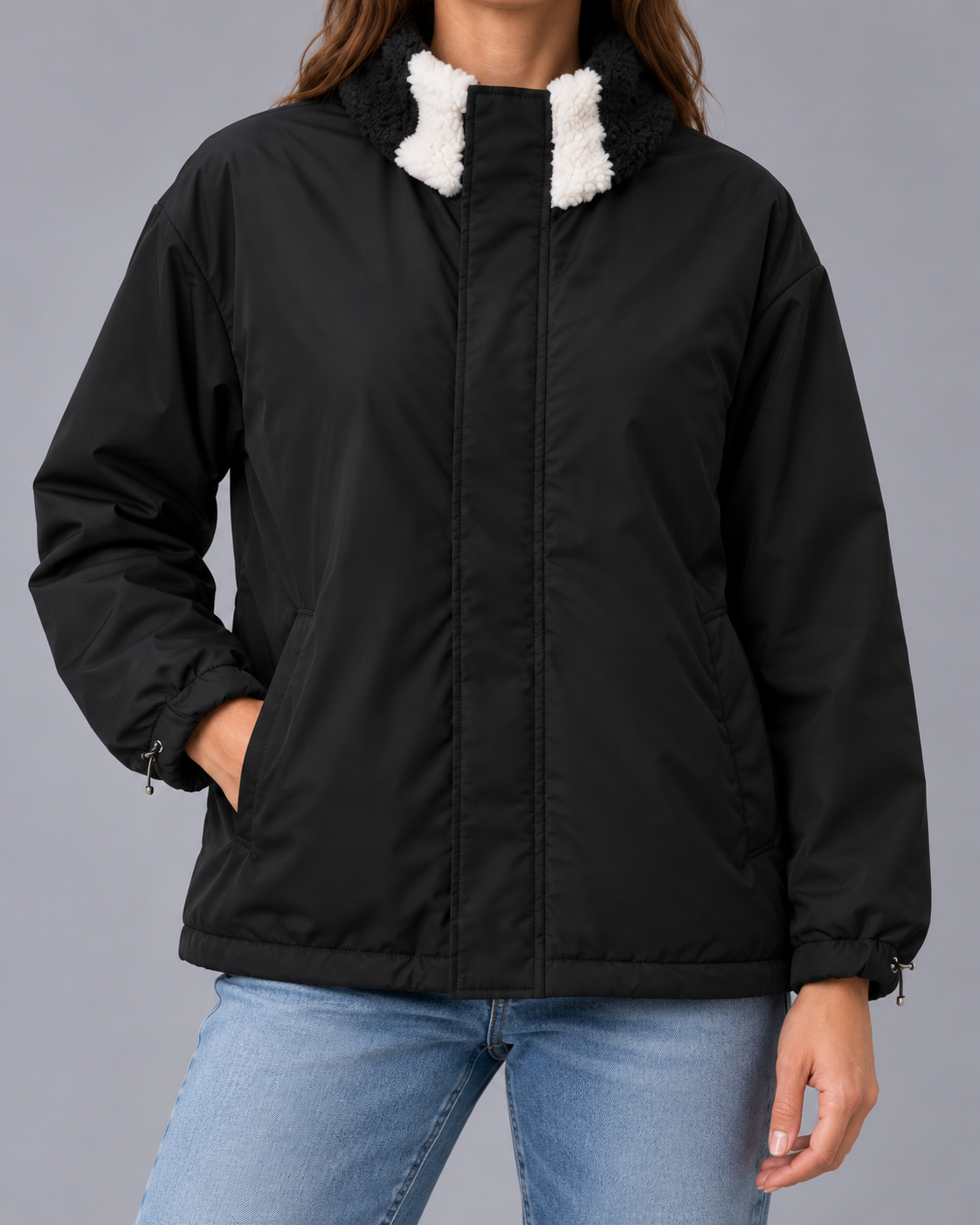 Women's Reversible Jacket – Heart Pattern, Lightweight