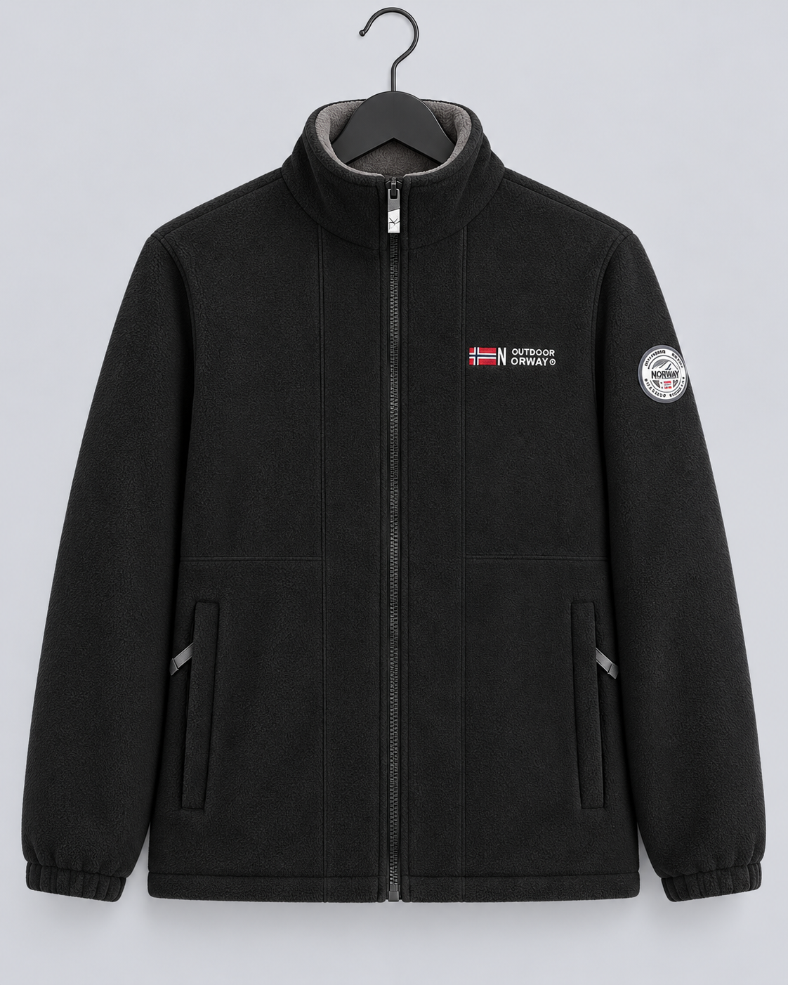Men's Full-Zip Fleece Jacket | Warm Stand Collar
