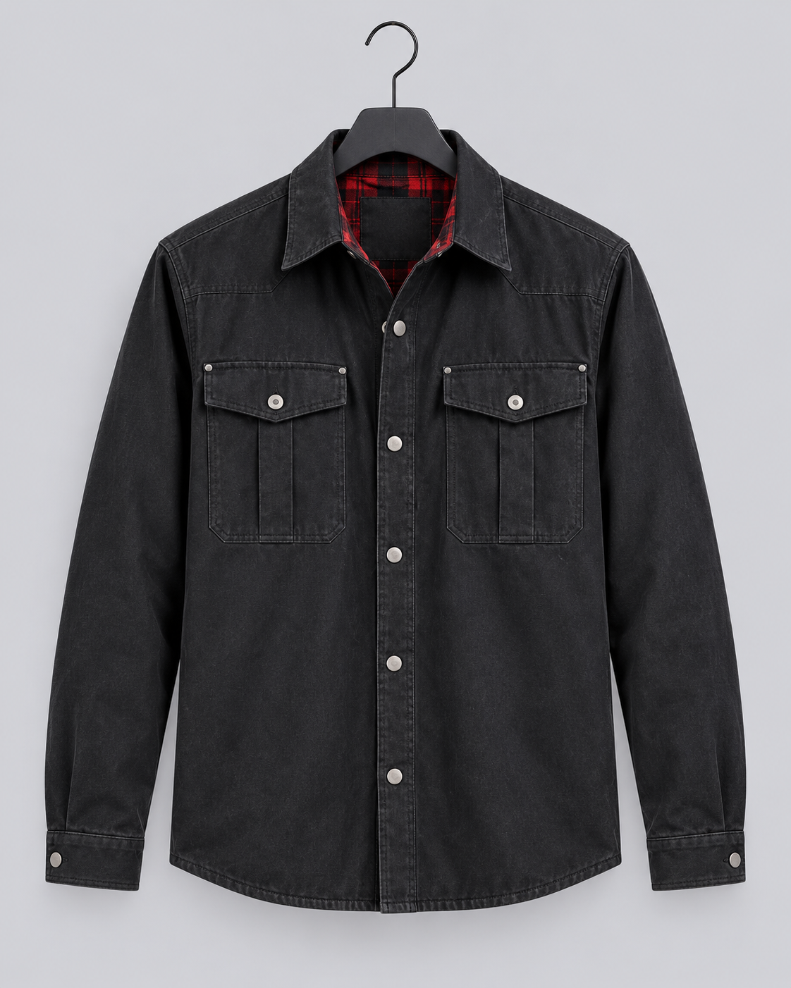 Men's Overshirt Jacket | Versatile Layering with Plaid-Lined Shirt