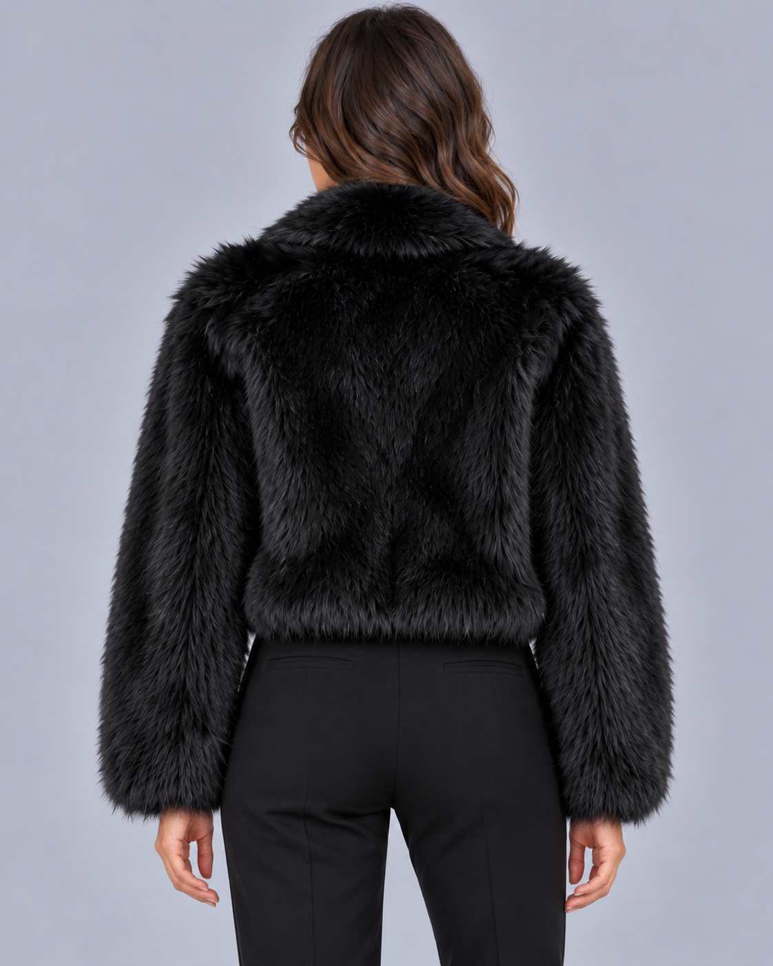 Women's Cropped Faux Fur Jacket