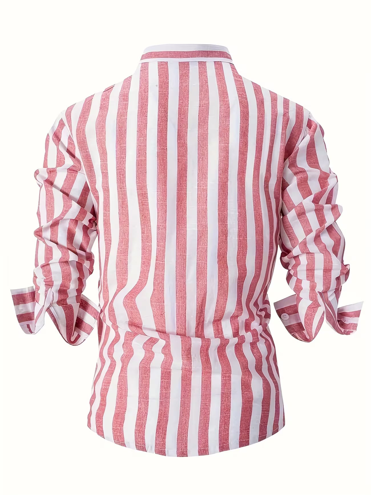 Men's Striped Long Sleeve Button-up Shirt