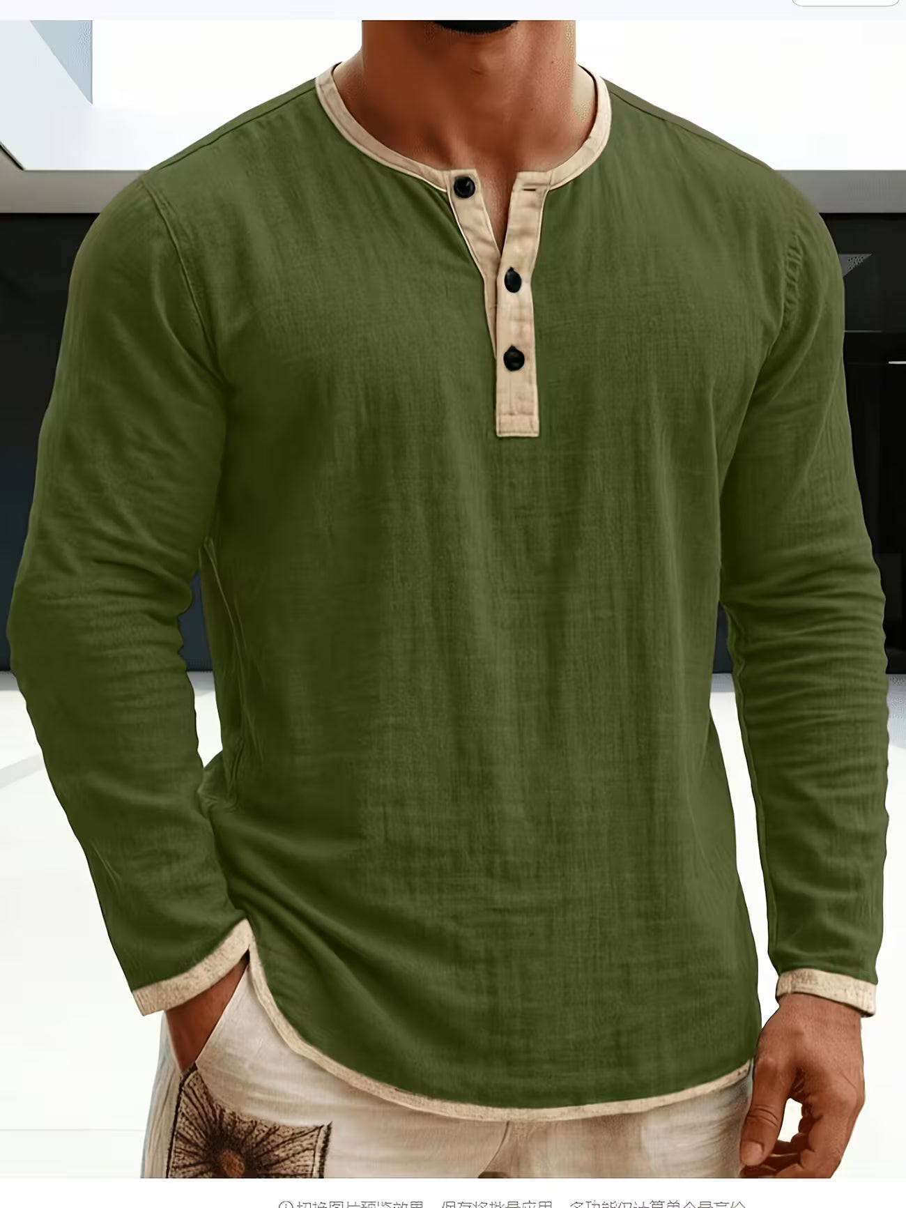 Men's Linen Button-up Beach Shirt