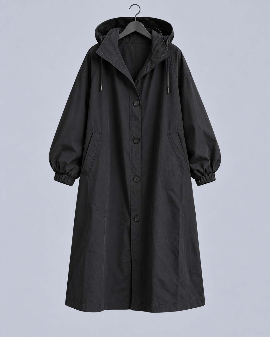 Women's Lightweight Synthetic Longline Trenchcoat| Elegant Packable Hooded Overcoat