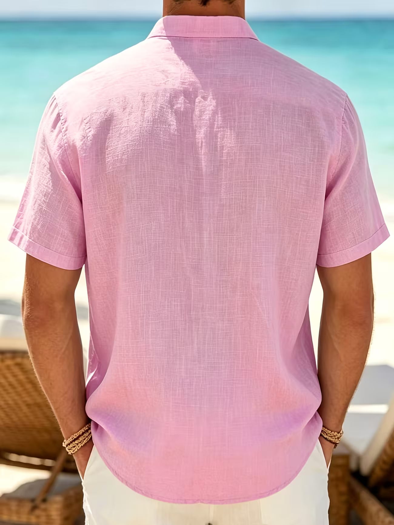 Men's Cotton Stand Collar Button Shirt