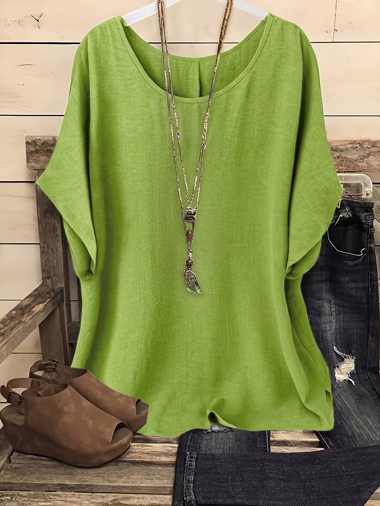 Women's Relaxed Fit Summer Short Sleeve Top Shirt