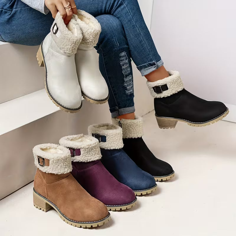 Women’s Black Round-toe Zip Ankle Boots Footwear