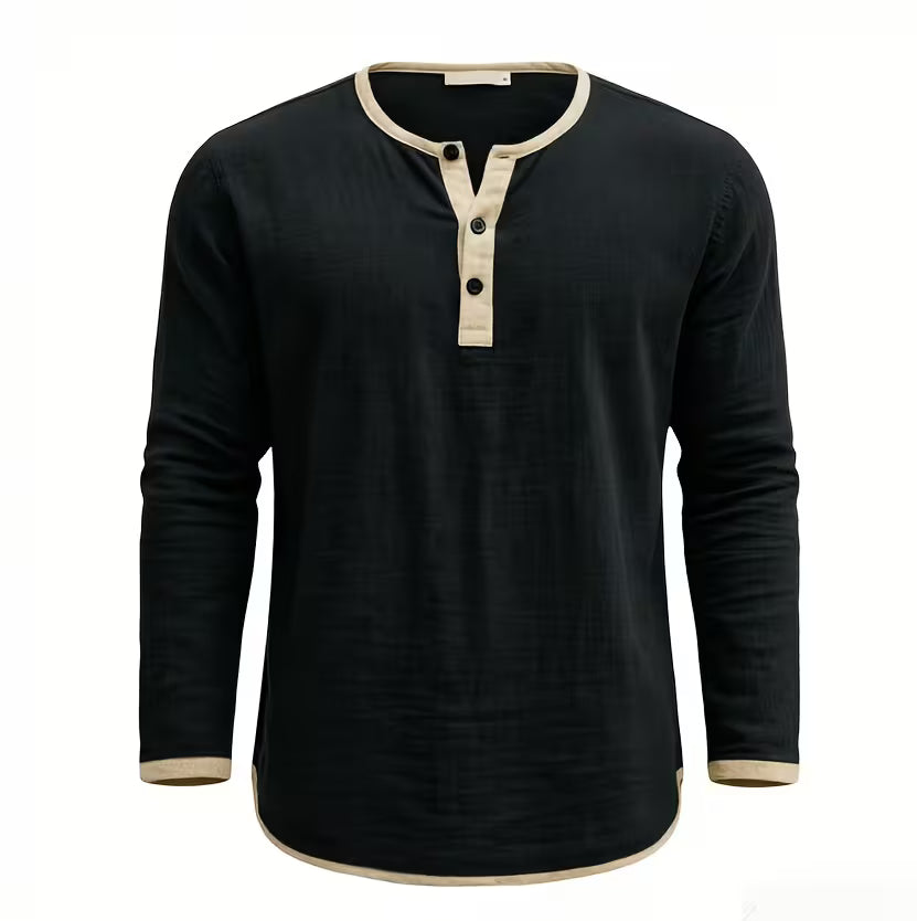 Men's Linen Button-up Beach Shirt