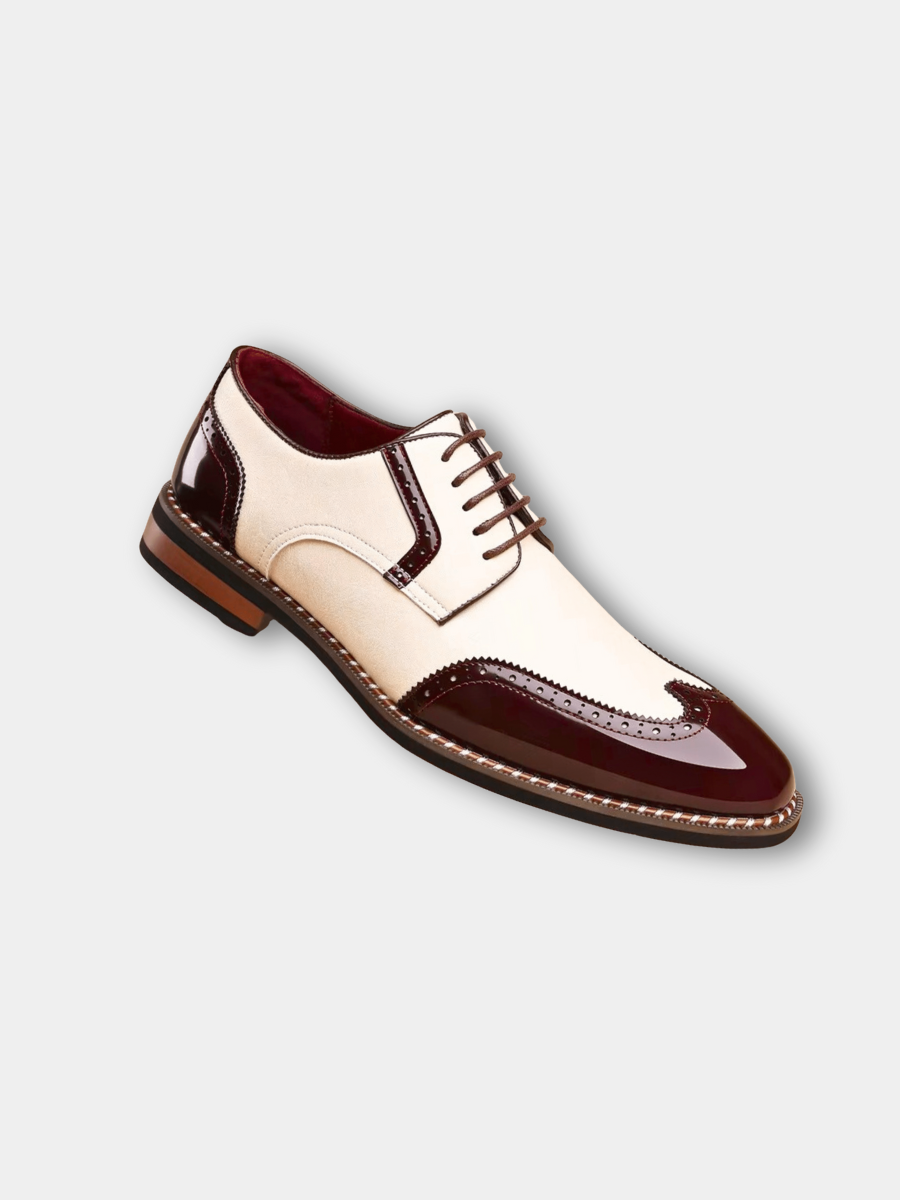 Men's Two Tone Oxford Shoes – Full Grain Leather, Lace-Up