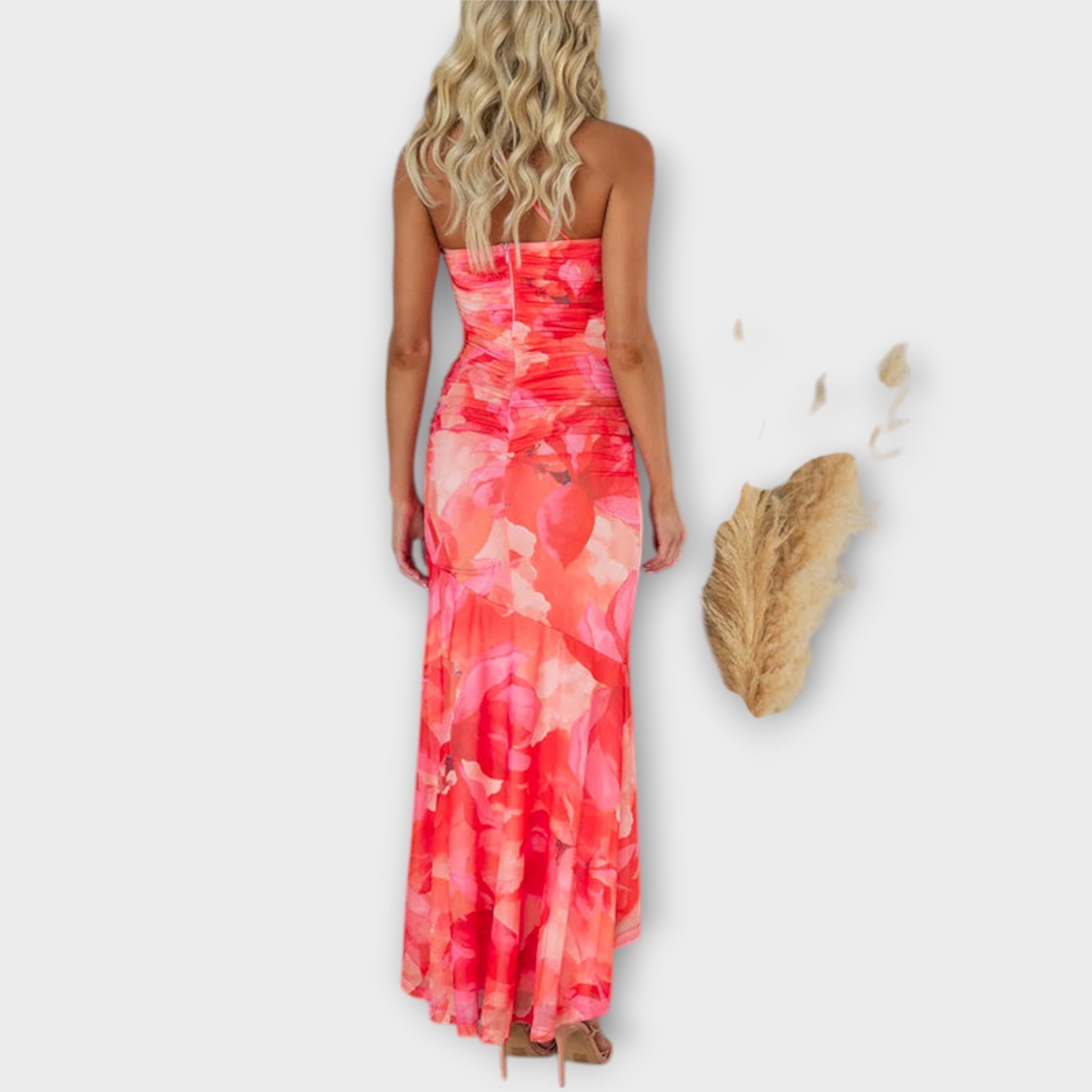 Maxi Dress With Asymmetrical Ruching