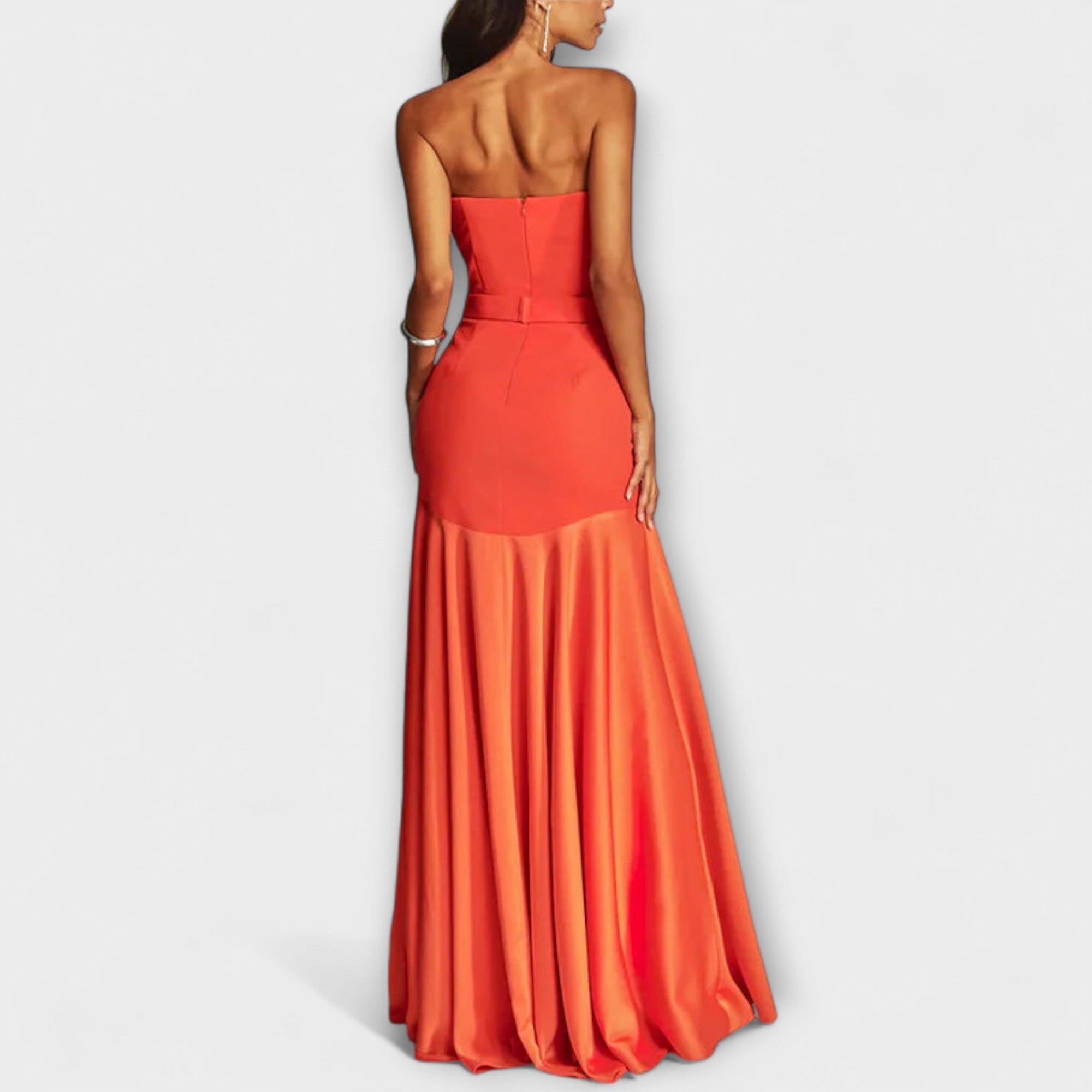 Off-Shoulder Maxi Dress With V-Neck