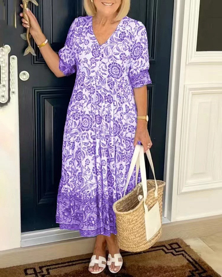 Graceful V-Neck Floral
