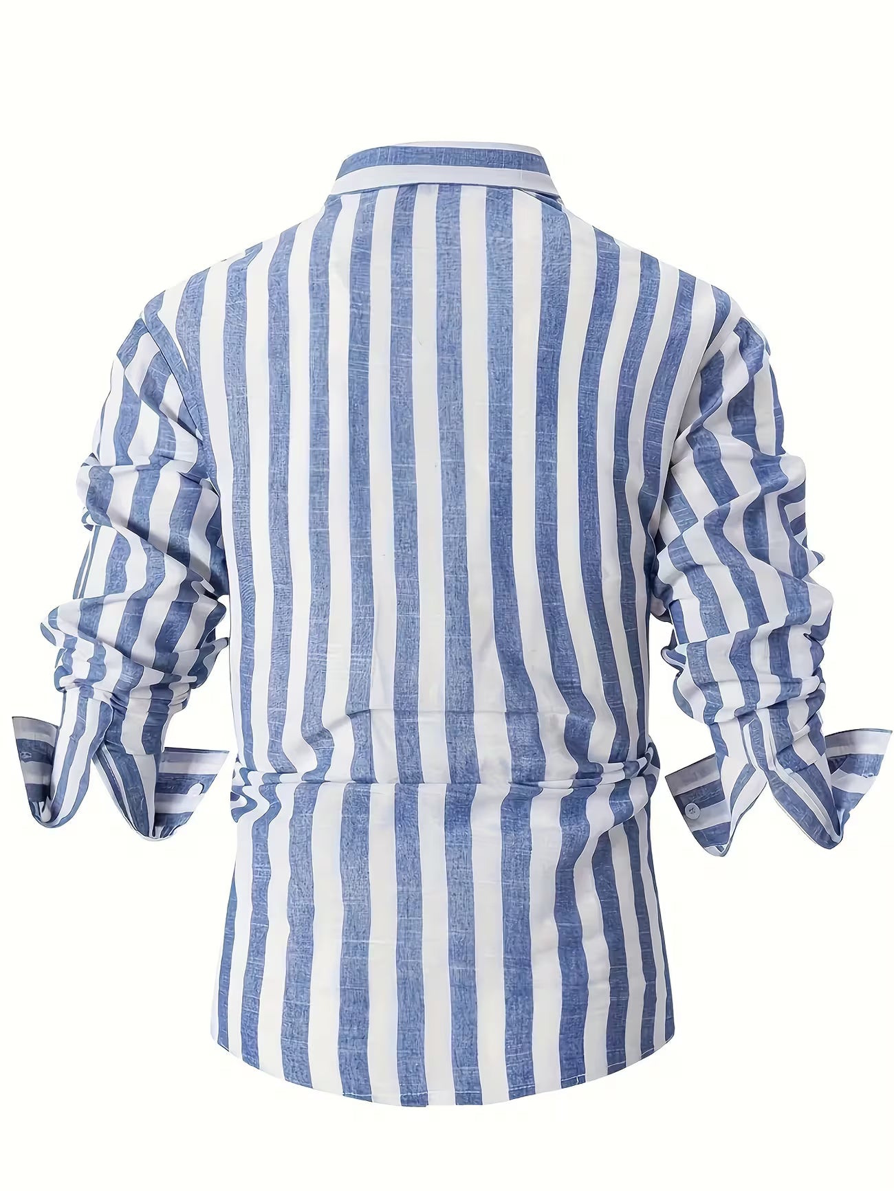 Men's Striped Long Sleeve Button-up Shirt