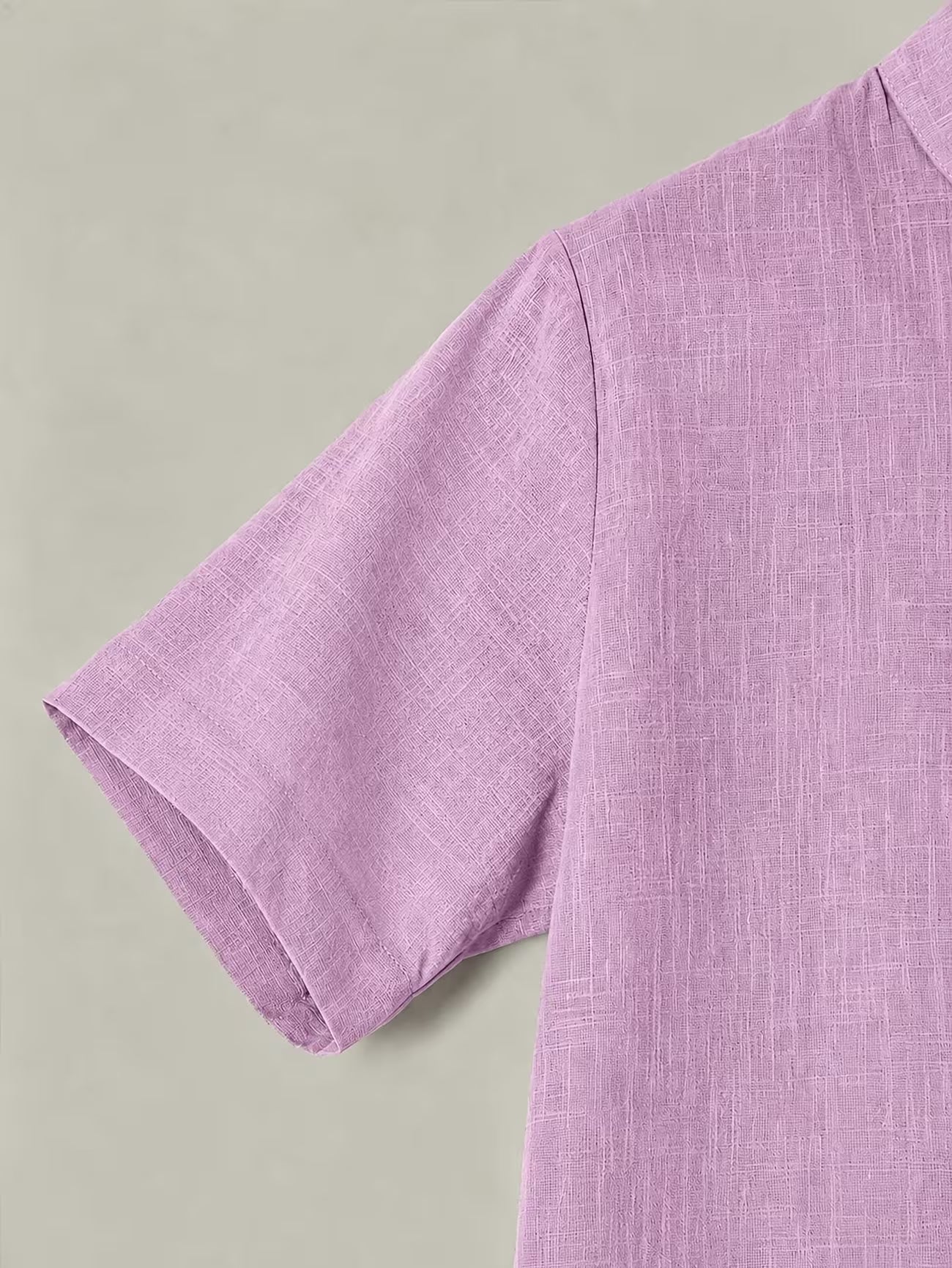 Men's Cotton Stand Collar Button Shirt