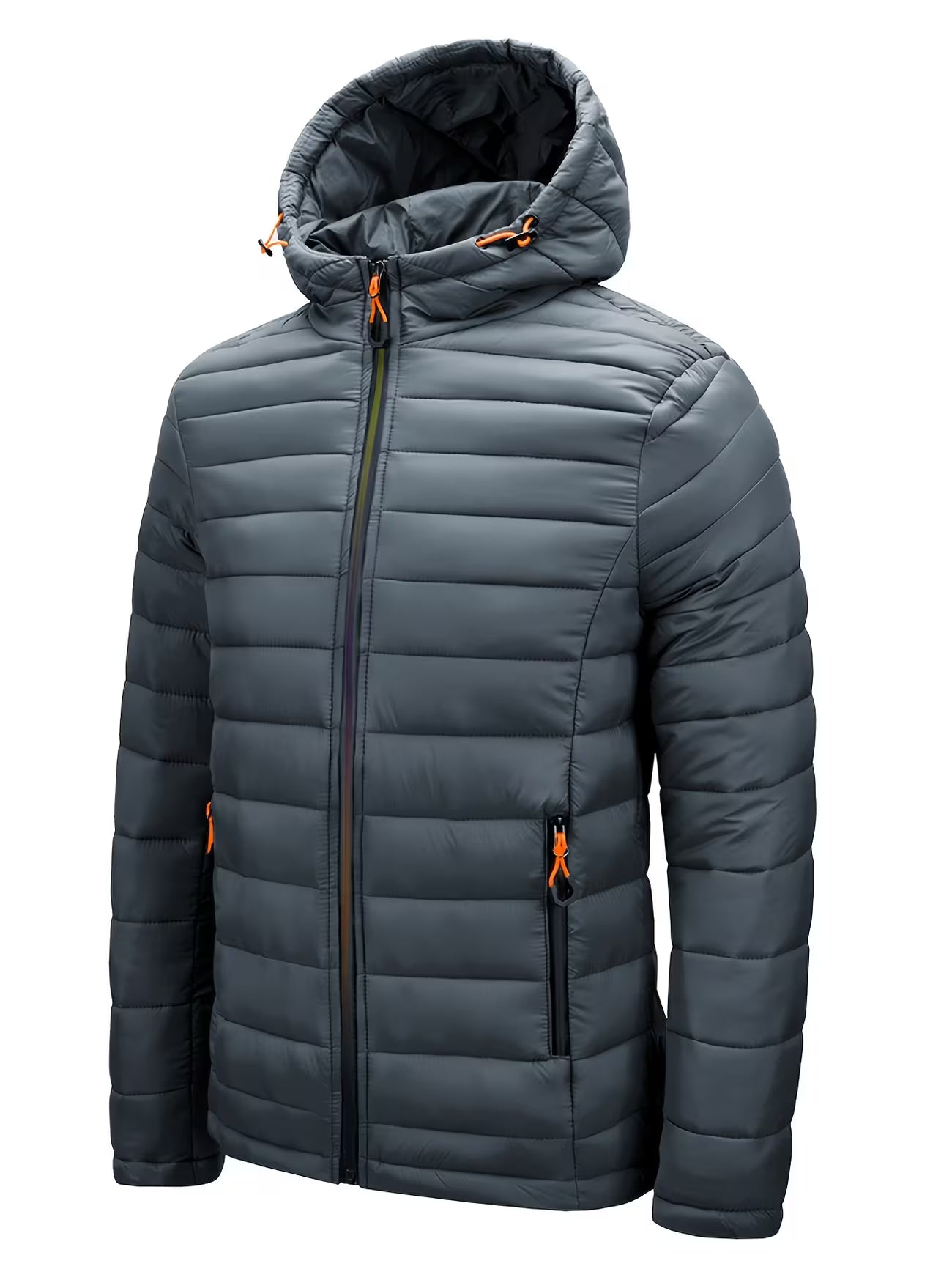 Men's Hooded Quilted Padded Winter Coat Outerwear