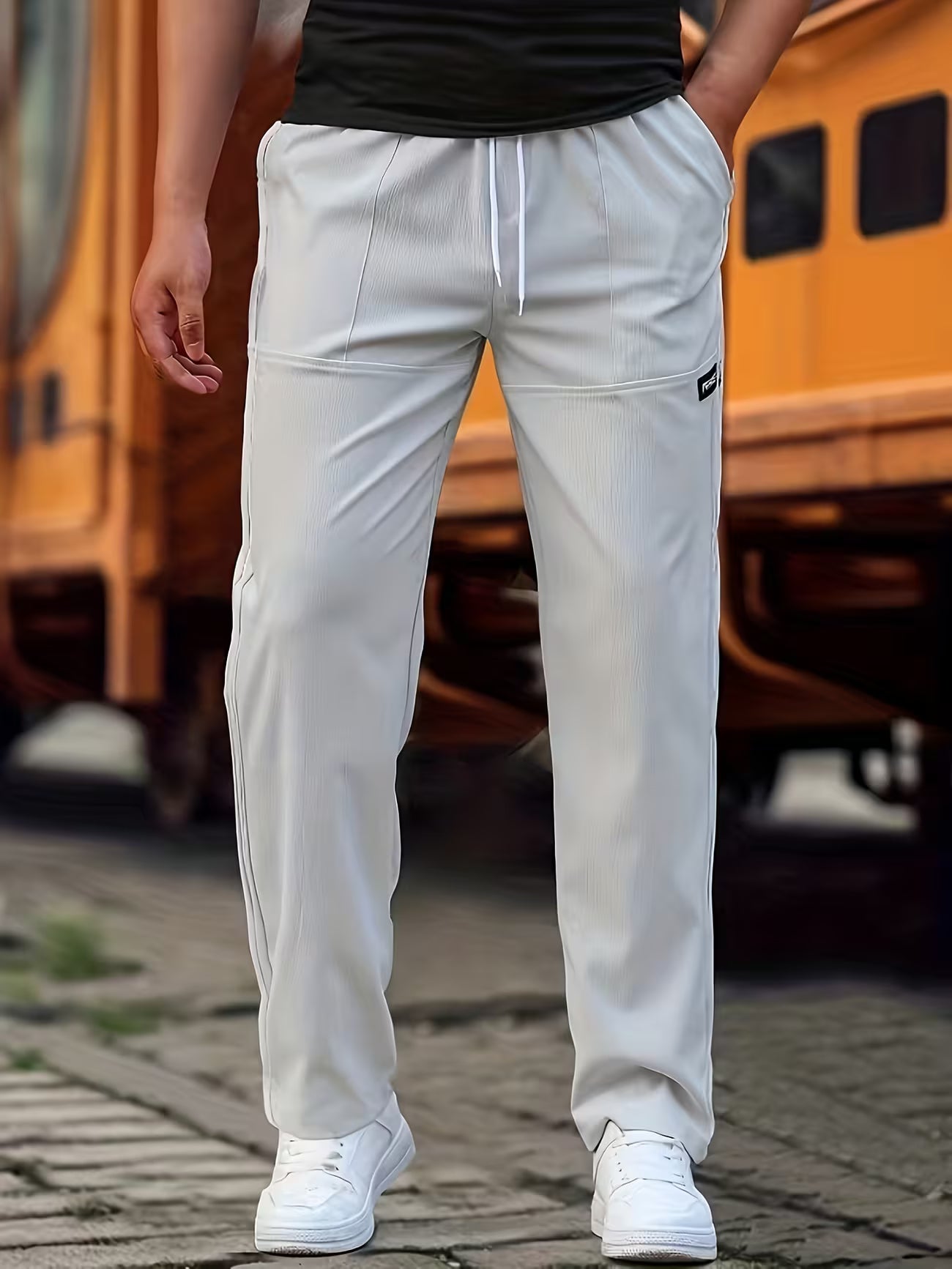 Men's Straight-leg Lightweight Casual Trousers