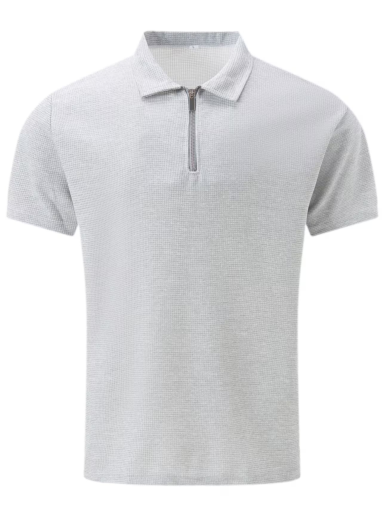 Mens Short Sleeve Zip Front Casual Shirt