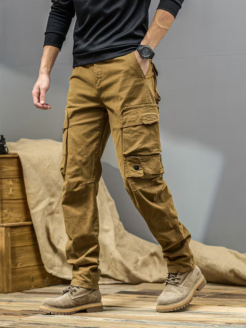 Men's Relaxed Straight-leg Cargo Pants Trousers