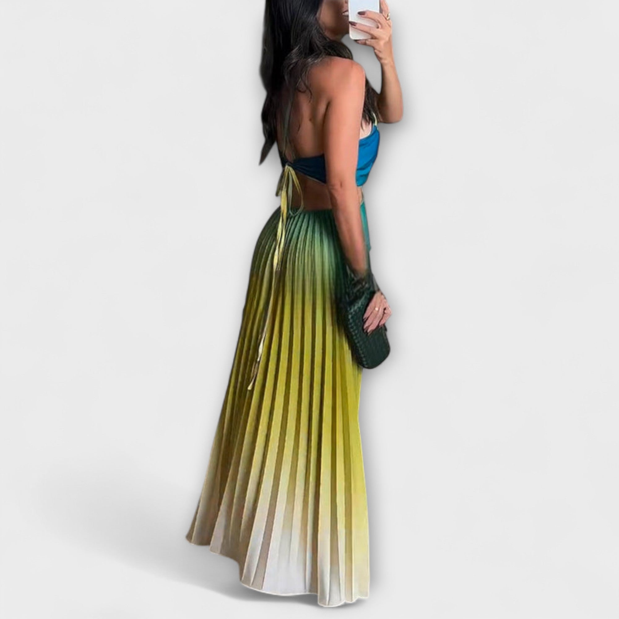Stylish Backless Tie-Dye Maxi Dress