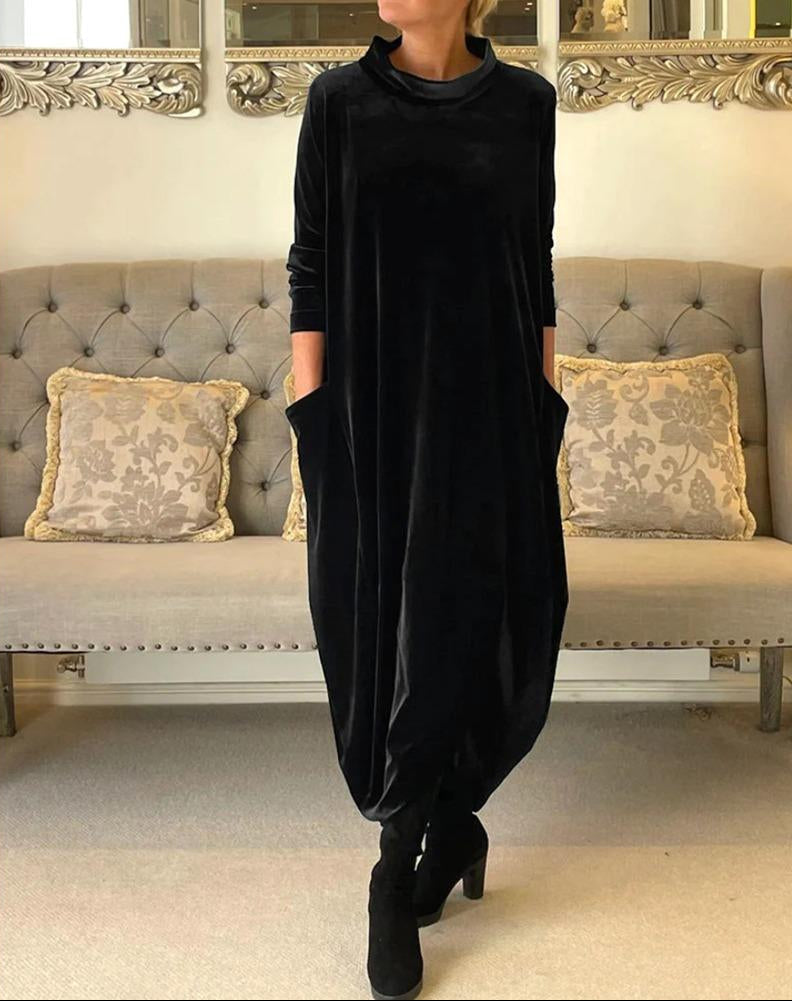 Soft Draped Winter Maxi Dress