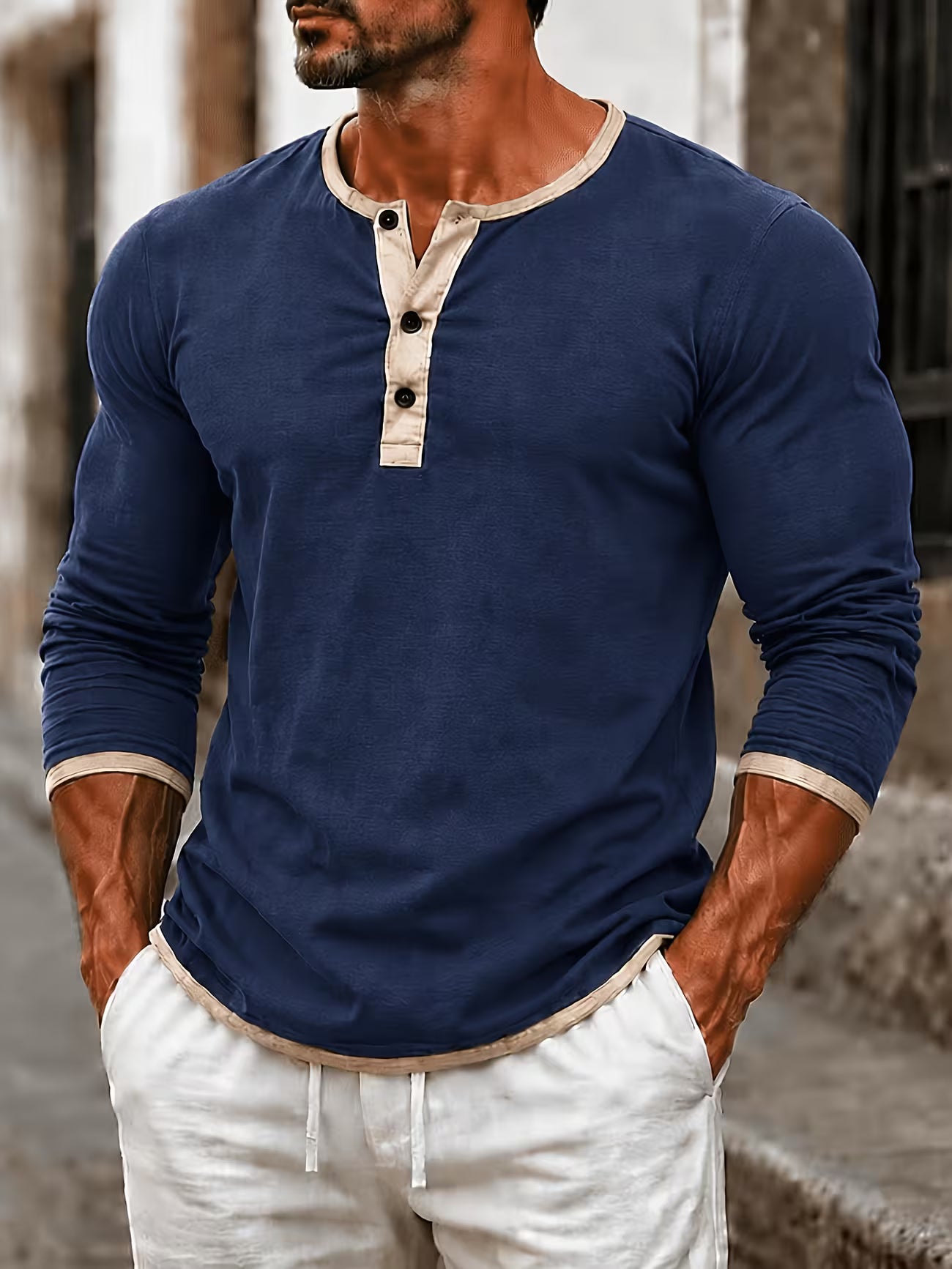 Men's Linen Button-up Beach Shirt