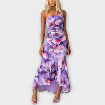 Maxi Dress With Asymmetrical Ruching