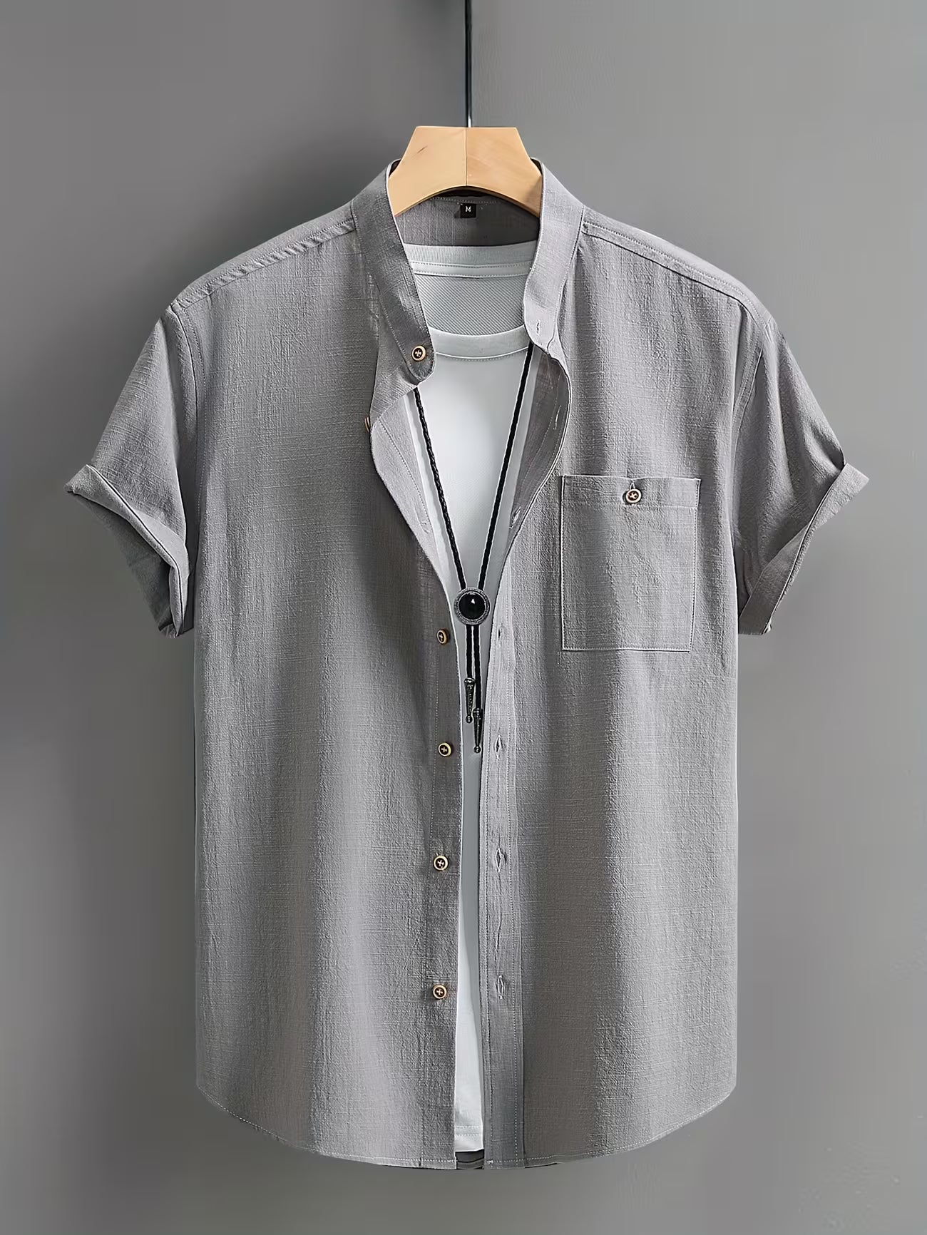 Men's Casual Cotton Button-front Shirt