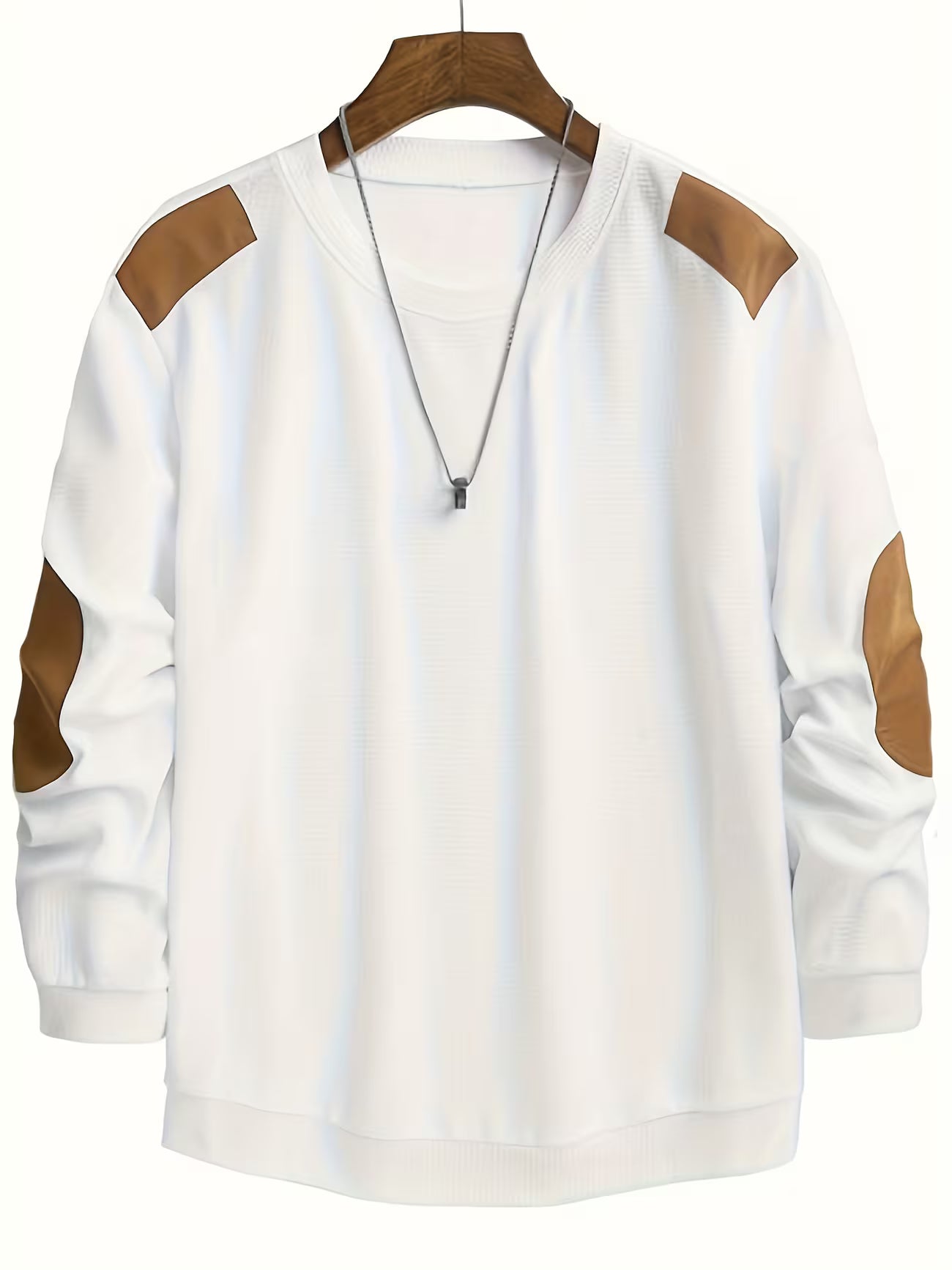 Men's Color Block Waffle Knit Crewneck Sweatshirt