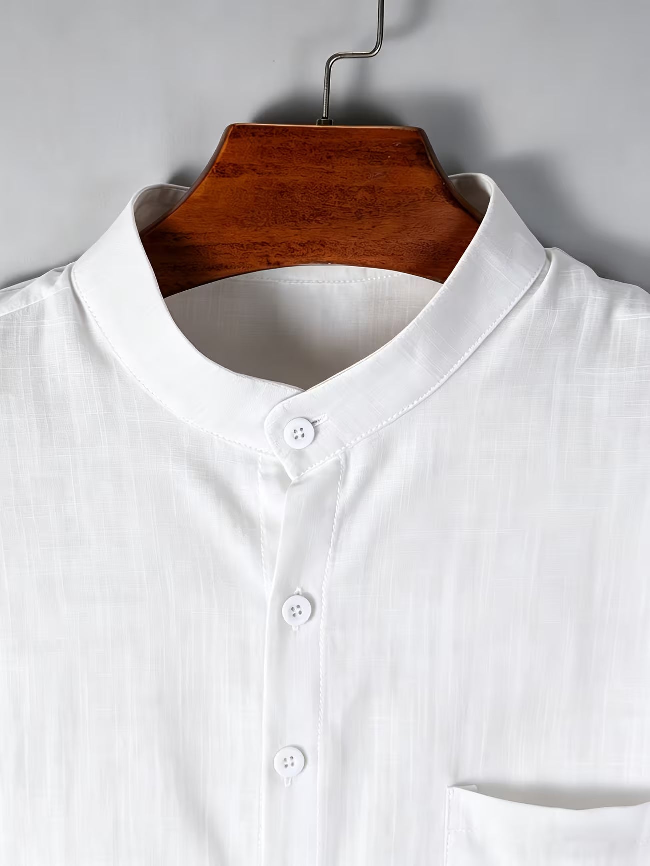 Men's Cotton Stand Collar Button Shirt