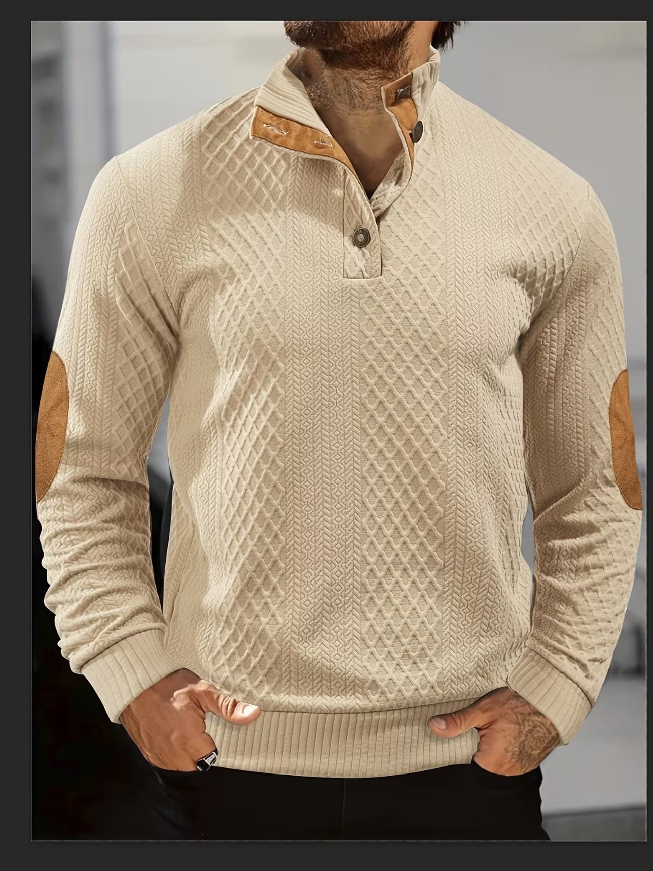 Men's Jacquard Knit Casual Shirt