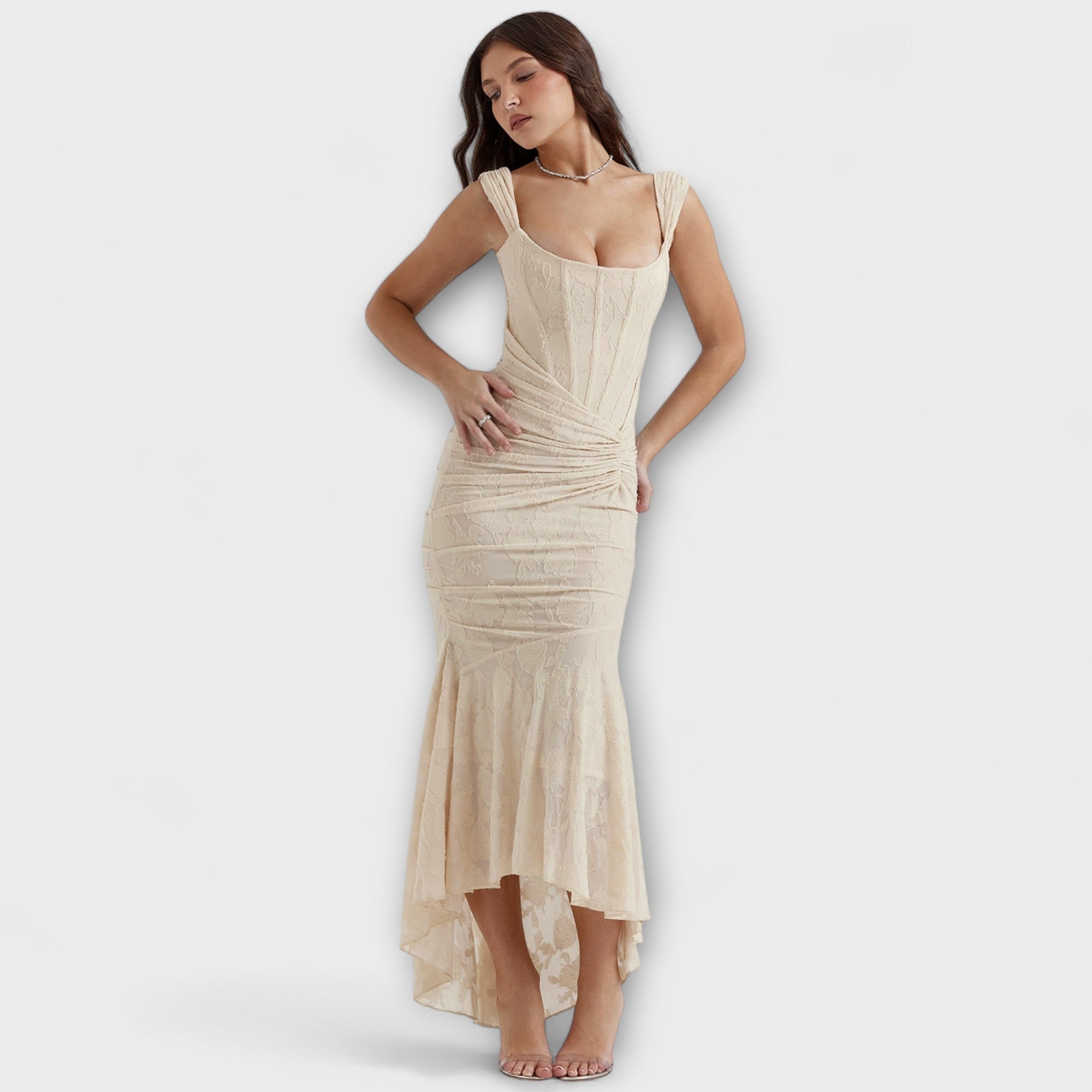 Long Dress With Elegant And Refined Corset